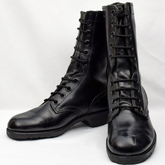 NEW US MILITARY RO-SEARCH BLACK POLISHED LEATHER COMBAT BOOTS ALL SIZES - Picture 1 of 12